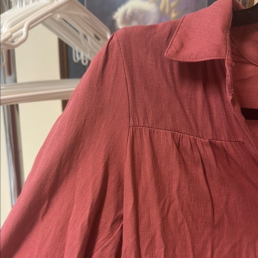 Mi Ami Tiered Mini Dress‎ Long Sleeve Button Down Casual XS - Picture 5 of 8